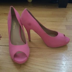 Pink Peeptoe Heels